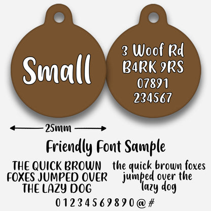 Chocolate Plain Colour - Pet ID Tag