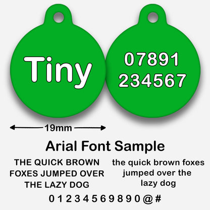 Green Plain Colour - Pet ID Tag
