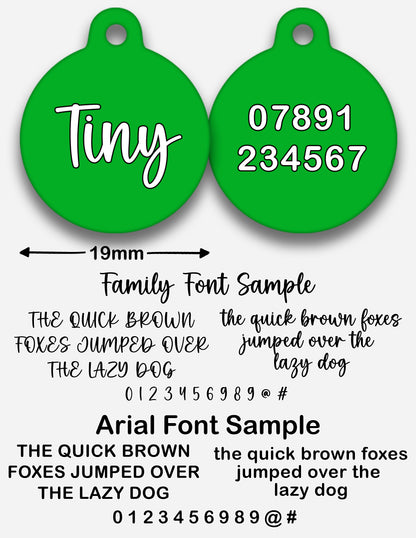 Green Plain Colour - Pet ID Tag
