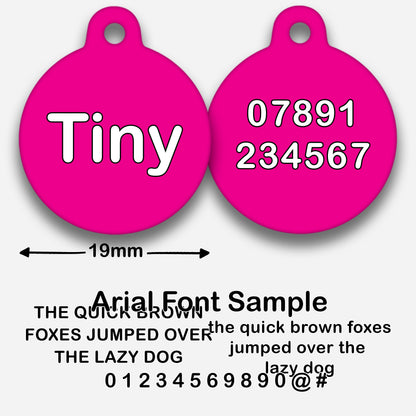 Hot Pink Plain Colour - Pet ID Tag