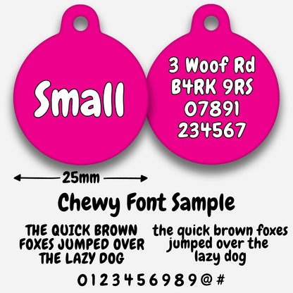 Hot Pink Plain Colour - Pet ID Tag