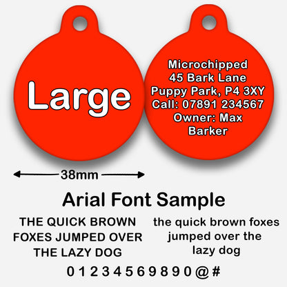 Red Plain Colour - Pet ID Tag