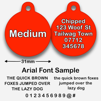 Red Plain Colour - Pet ID Tag