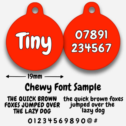 Red Plain Colour - Pet ID Tag