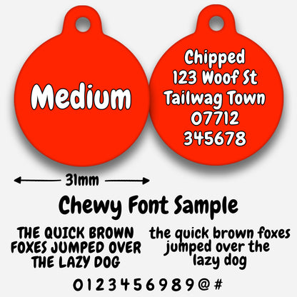 Red Plain Colour - Pet ID Tag