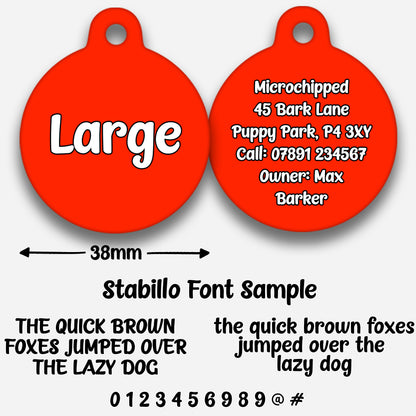 Red Plain Colour - Pet ID Tag