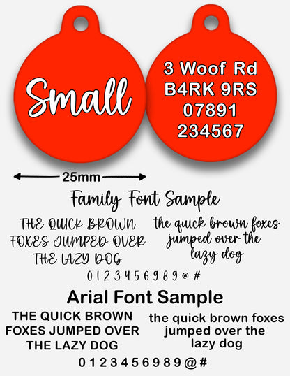 Red Plain Colour - Pet ID Tag