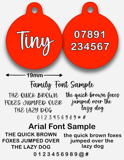 Red Plain Colour - Pet ID Tag