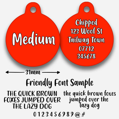 Red Plain Colour - Pet ID Tag