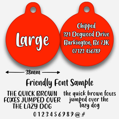 Red Plain Colour - Pet ID Tag