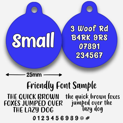 Electric Blue Plain Colour - Pet ID Tag