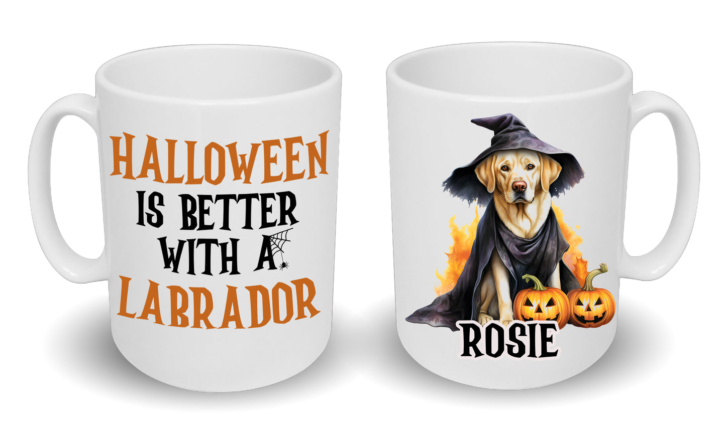 Halloween Is Better With A Golden Labrador Dog Mug & Any Name