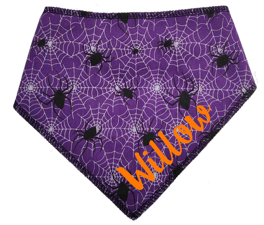 Purple Cobwebs Any Name Dog Bandana