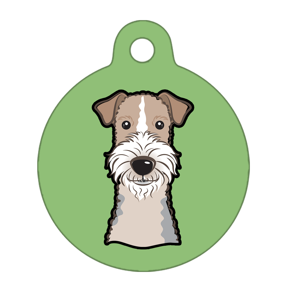 38mm Diameter Large Size - Wire Fox Terrier Dog