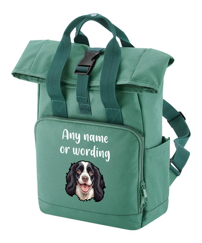 Travel Rucksack 9 Litres Sage Green Any Breed Backpack With Custom Personalised Dog Name