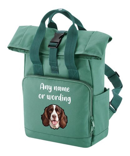 Travel Rucksack 9 Litres Sage Green Any Breed Backpack With Custom Personalised Dog Name