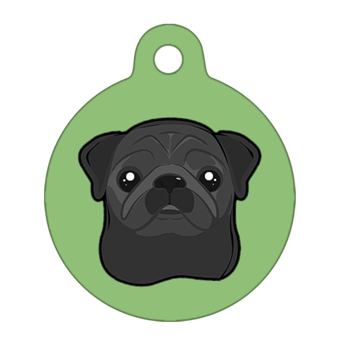 25mm Diameter Small Size - Pug Dog