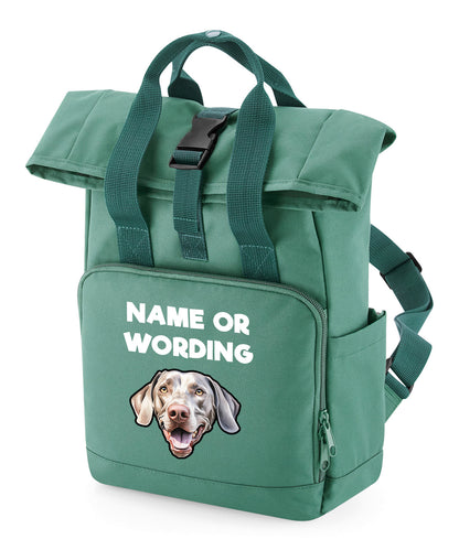 Travel Rucksack 9 Litres Sage Green Any Breed Backpack With Custom Personalised Dog Name