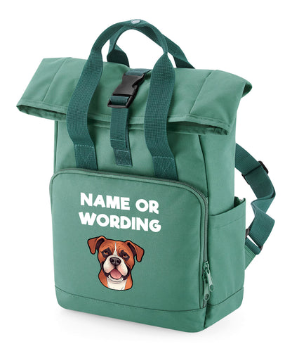 Travel Rucksack 9 Litres Sage Green Any Breed Backpack With Custom Personalised Dog Name