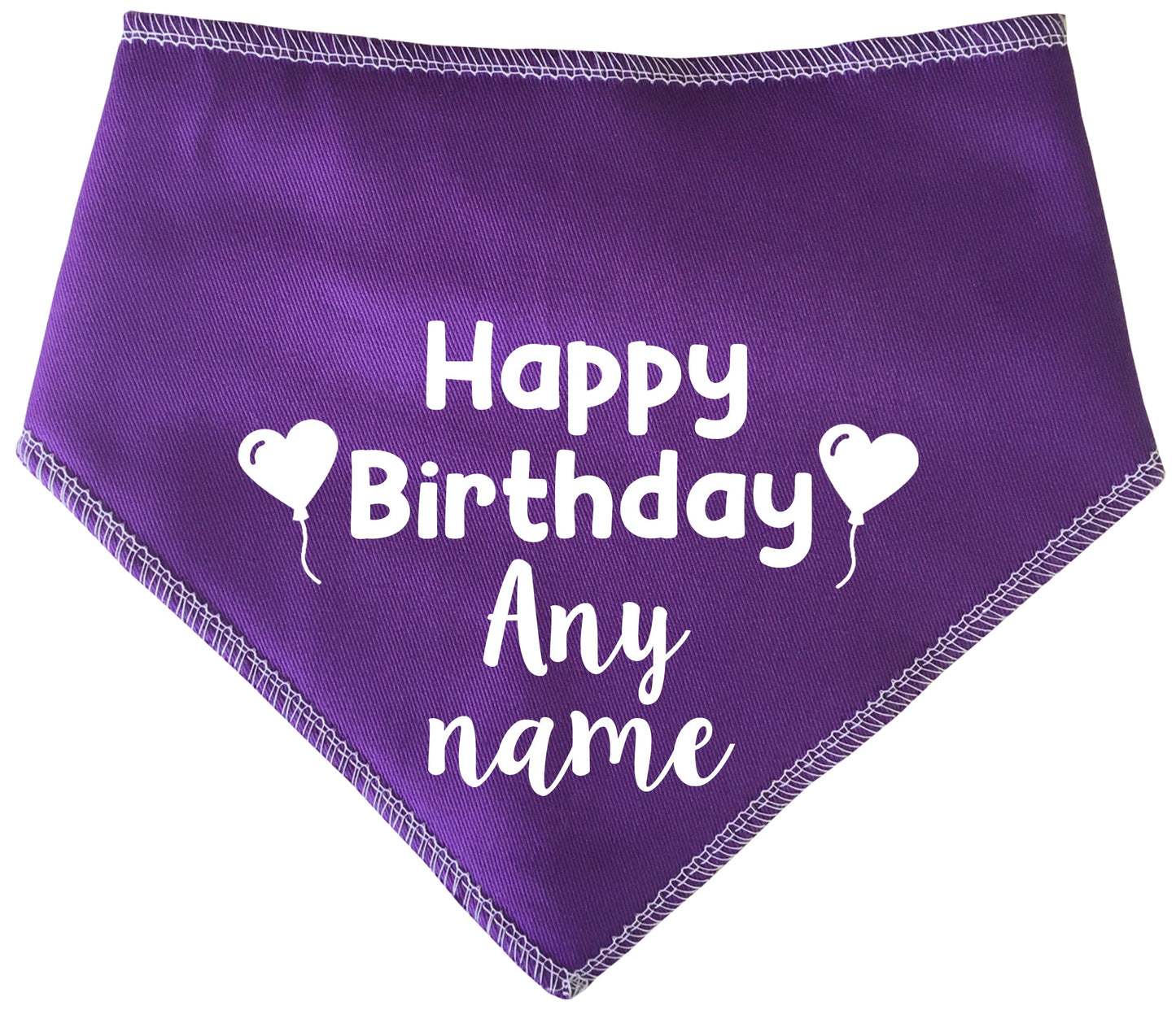 Happy Birthday With Heart Balloons Any Name Dog Bandana