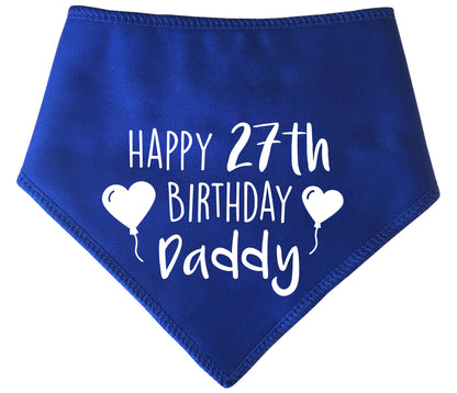 Happy Birthday Daddy Any Age Heart Balloons Dog Bandana