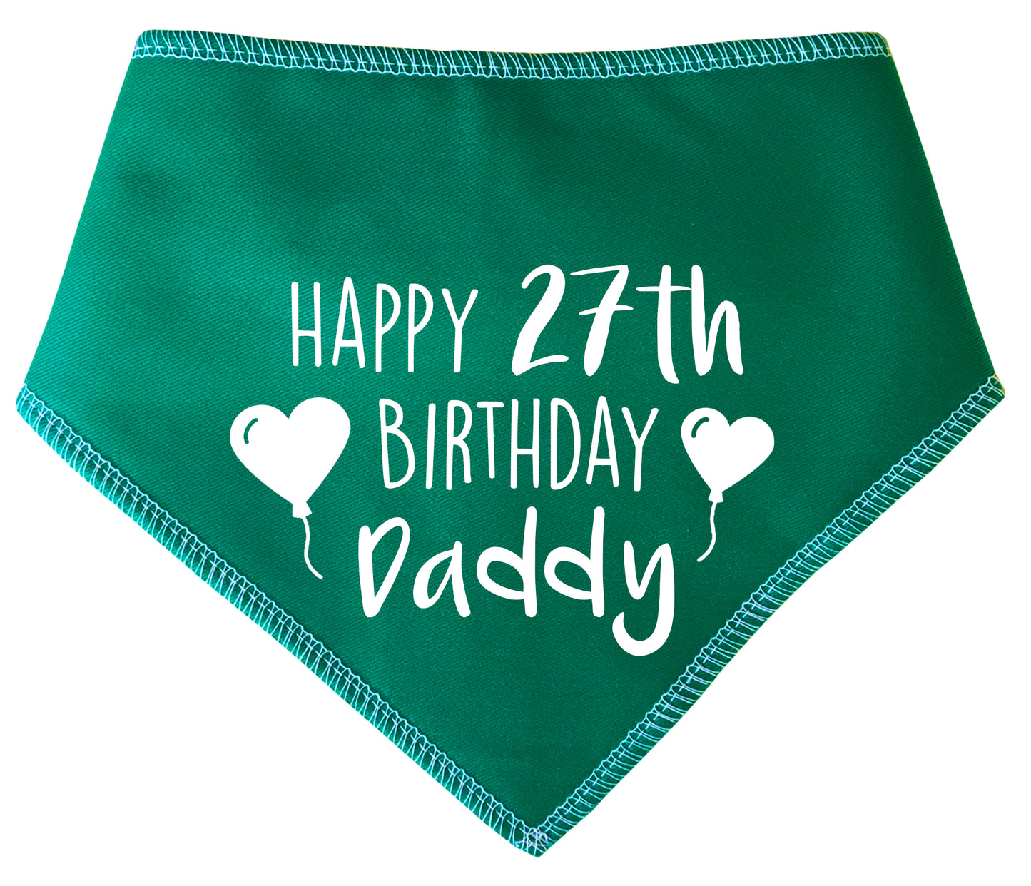 Happy Birthday Daddy Any Age Heart Balloons Dog Bandana