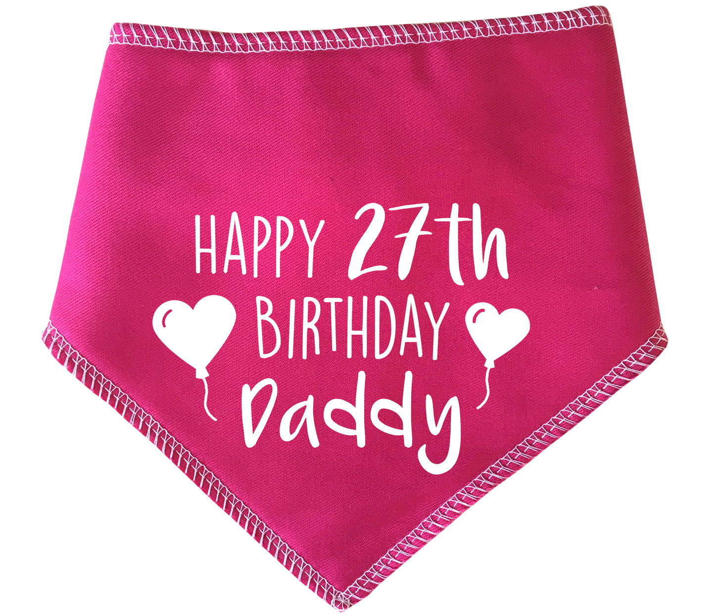 Happy Birthday Daddy Any Age Heart Balloons Dog Bandana