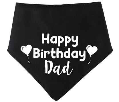 Happy Birthday Dad Heart Balloons Dog Bandana