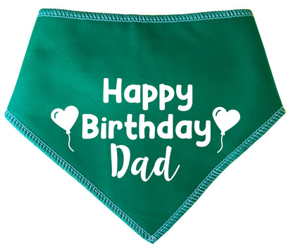 Happy Birthday Dad Heart Balloons Dog Bandana