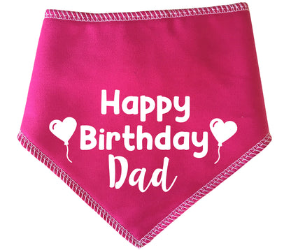 Happy Birthday Dad Heart Balloons Dog Bandana