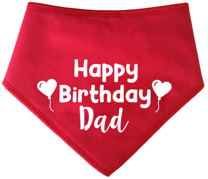 Happy Birthday Dad Heart Balloons Dog Bandana