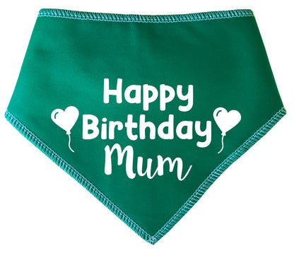 Happy Birthday Mum Heart Balloons Dog Bandana