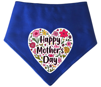 Happy Mother's Day Floral Heart Dog Bandana