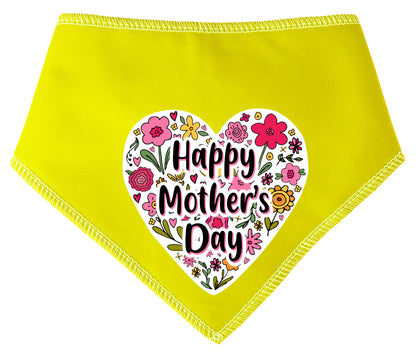 Happy Mother's Day Floral Heart Dog Bandana
