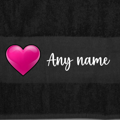 BLACK Any Pet Name And A Choice Of Dog Breed - Bath Towel