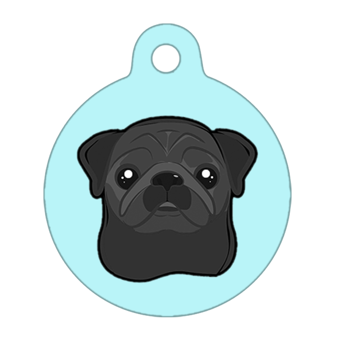 19mm Diameter Tiny Size - Pug Dog