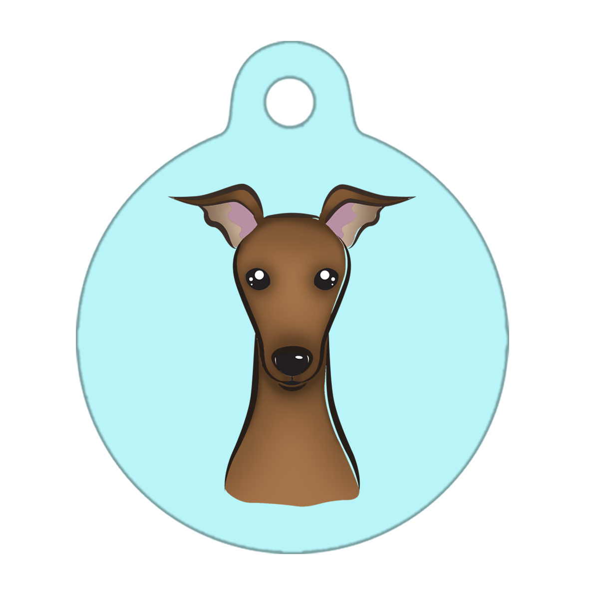 19mm Diameter Tiny Size - Whippet Dog
