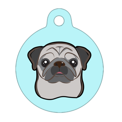 19mm Diameter Tiny Size - Pug Dog