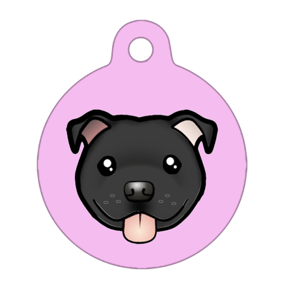 25mm Diameter Small Size - Staffie Cartoon Dog