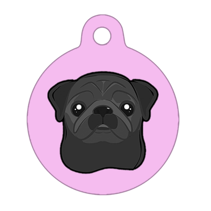 19mm Diameter Tiny Size - Pug Dog