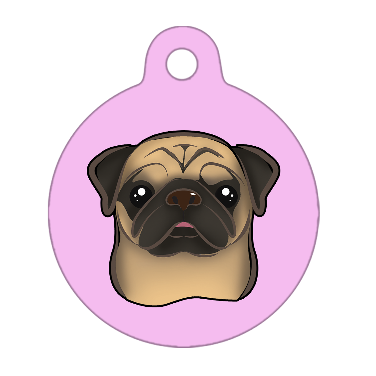 19mm Diameter Tiny Size - Pug Dog