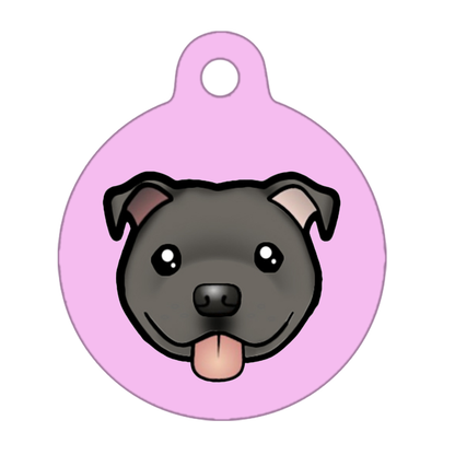 38mm Diameter Large Size - Staffie Cartoon Dog