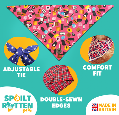 The Blackpool - Liquorice Allsorts Pink Tied Dog Bandana
