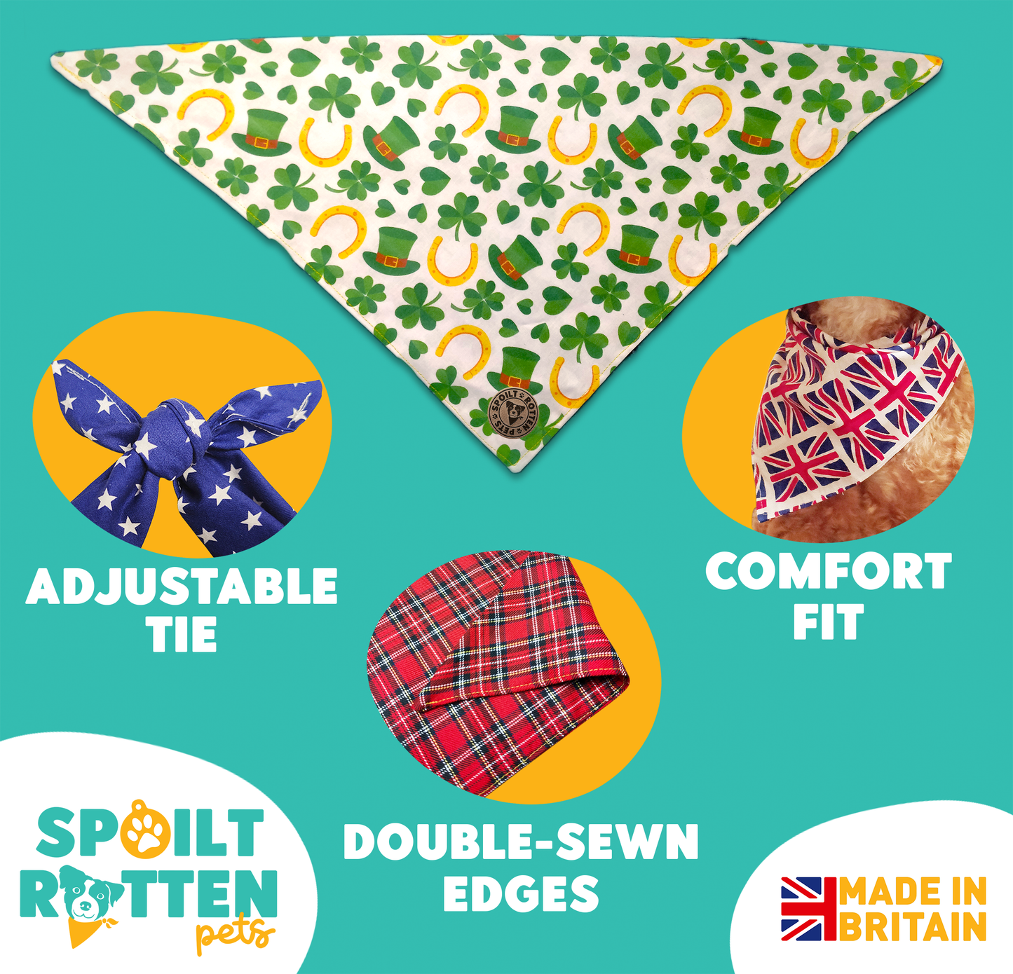 The Dublin - Lucky Irish Tied Dog Bandana