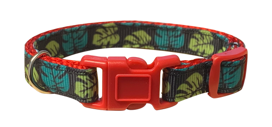 Jungle Plant Leaf Print Cat Collar