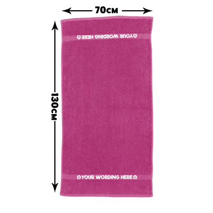 Hot Pink Cerise Pet Towel Personalised With Name or Wording
