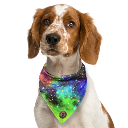 The Greenwich - Galaxy Rainbow Tied Dog Bandana