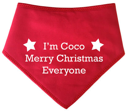 Merry Christmas Everyone Any Name Dog Bandana