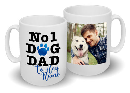 Number 1 Dog Dad Mug Any Name & Custom Photo