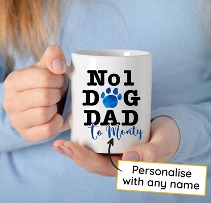 Number 1 Dog Dad Mug Any Name & Custom Photo